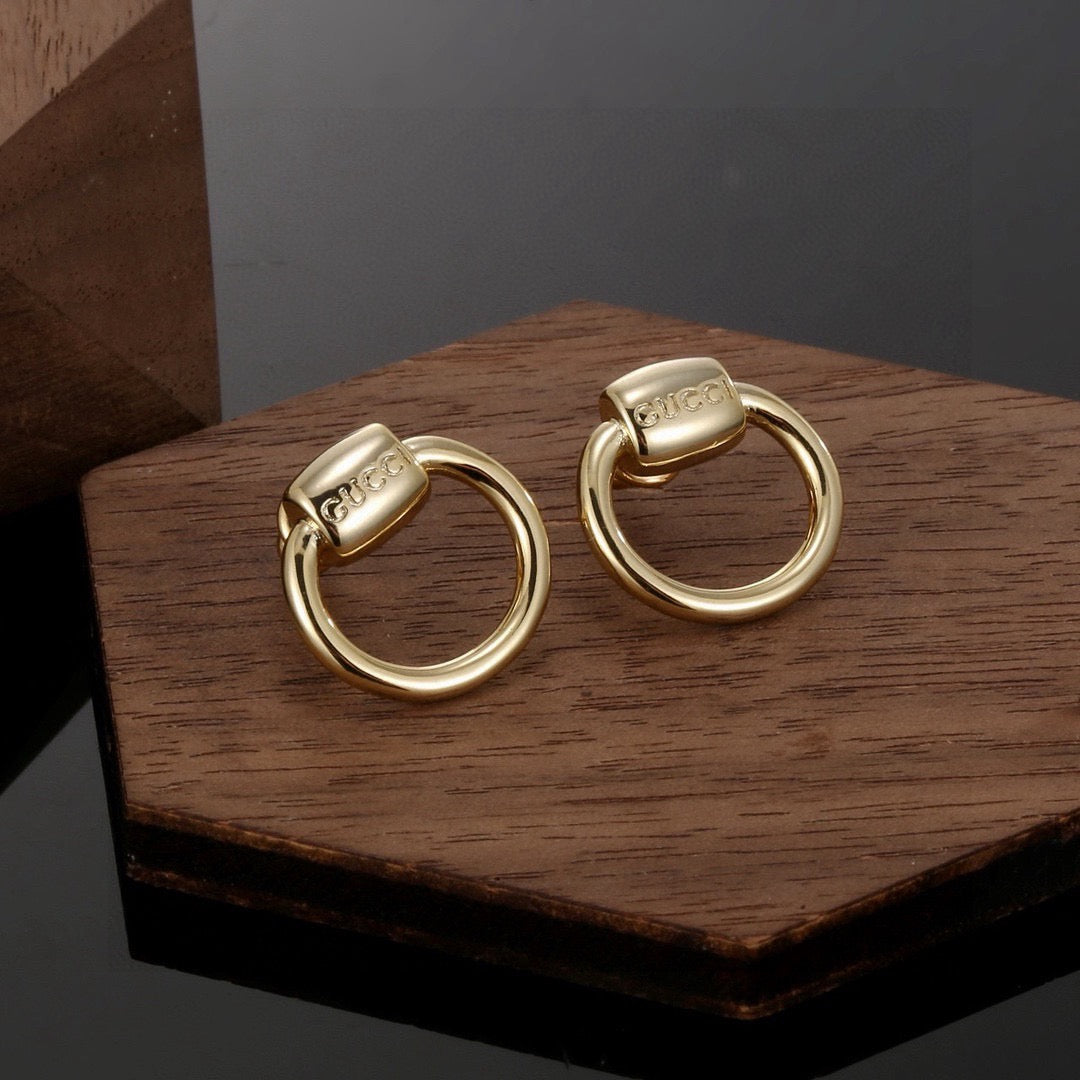 Gucci Gold-Tone Circular Openwork Hoop Earrings - album image 2