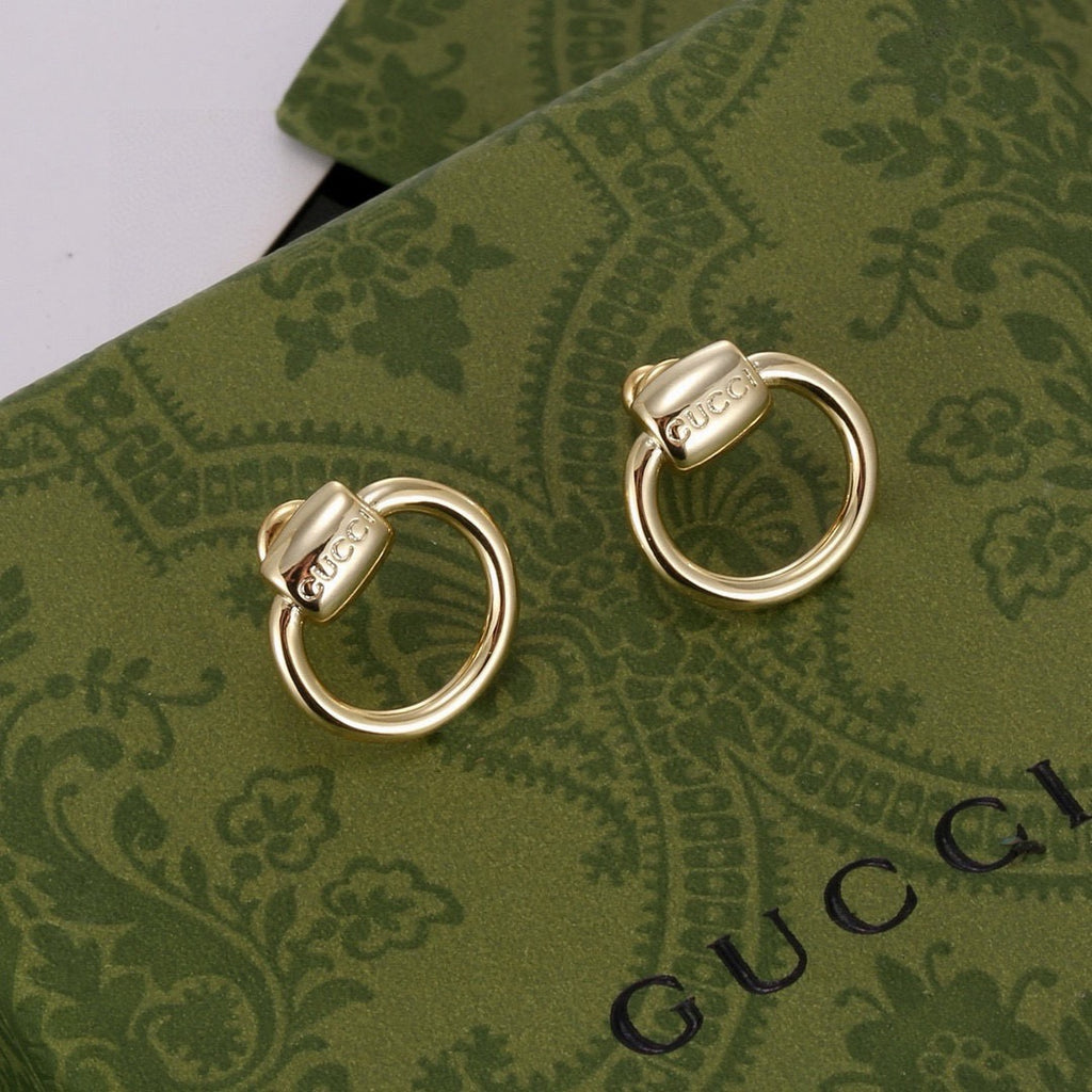 Gucci Gold-Tone Circular Openwork Hoop Earrings - album image 1