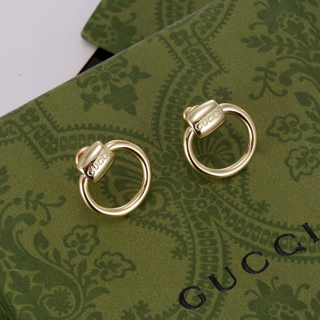Gucci Gold-Tone Circular Openwork Hoop Earrings - album image 1