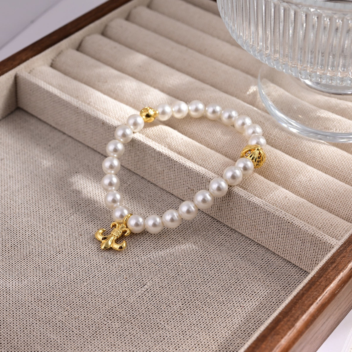 Chrome Hearts Pale Bead Gold Accent Bracelet - album image 2