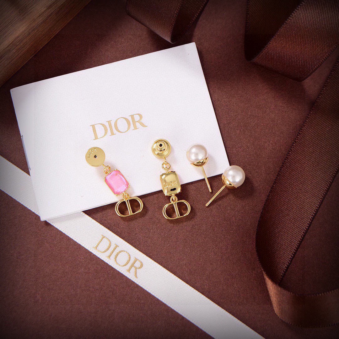 Dior Pink Heart and Star Earrings - product image 2