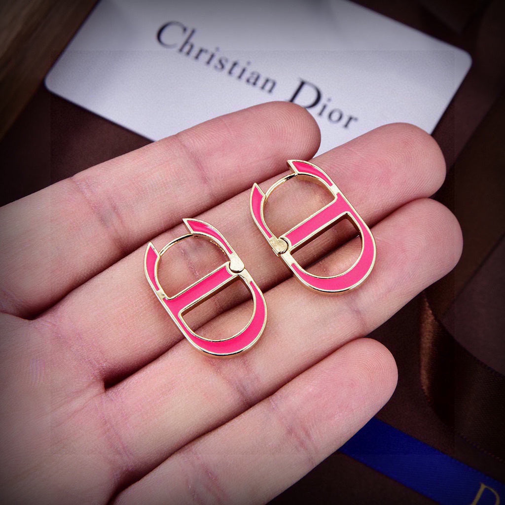 Dior Red-Accent Open CD Earrings - product image 4
