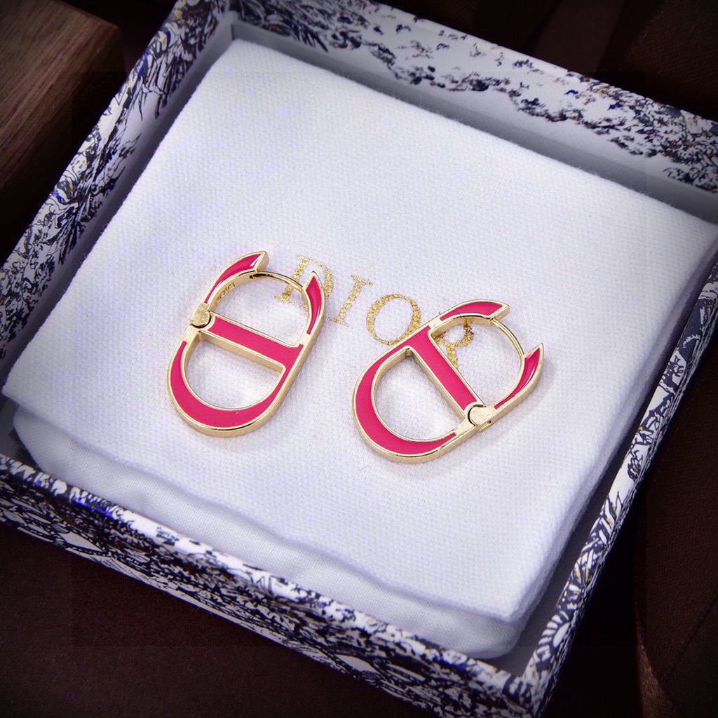 Dior Red-Accent Open CD Earrings - product image 5