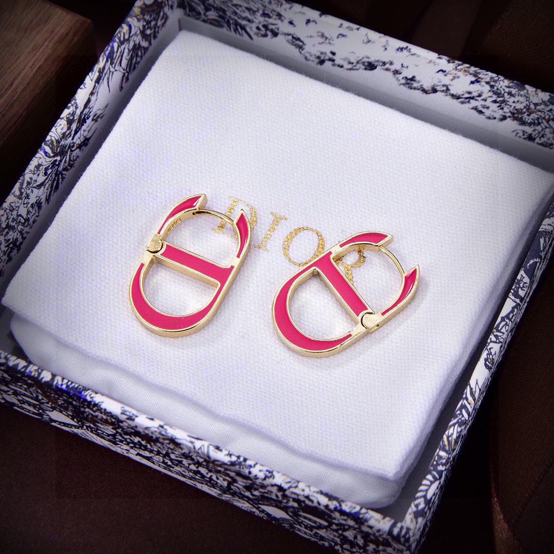 Dior Red-Accent Open CD Earrings - product image 5