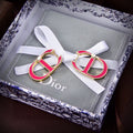 Dior Red-Accent Open CD Earrings - product image 1