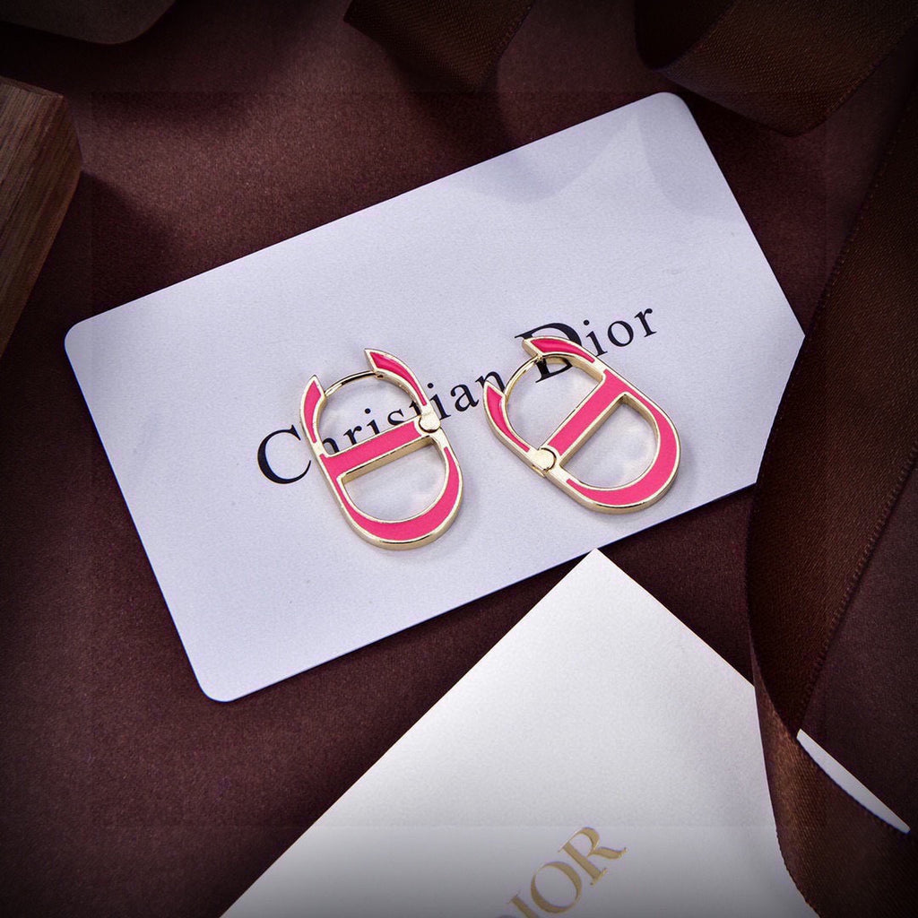 Dior Red-Accent Open CD Earrings - product image 6
