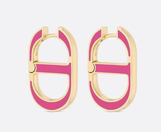 Dior Red-Accent Open CD Earrings - product image 2