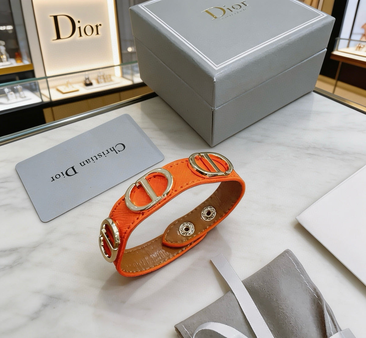 Dior Orange Strap Repeating CD Bracelet - product image 6
