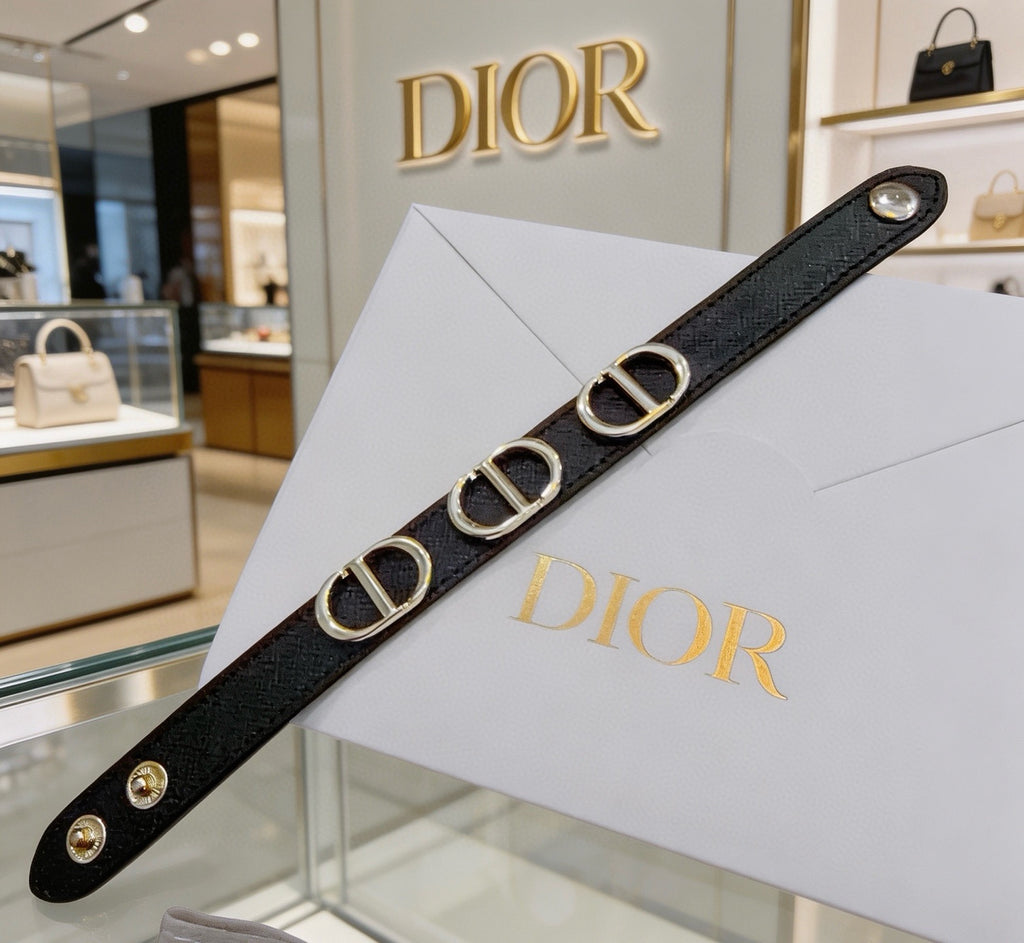 Dior Black Strap Repeating CD Bracelet - product image 4