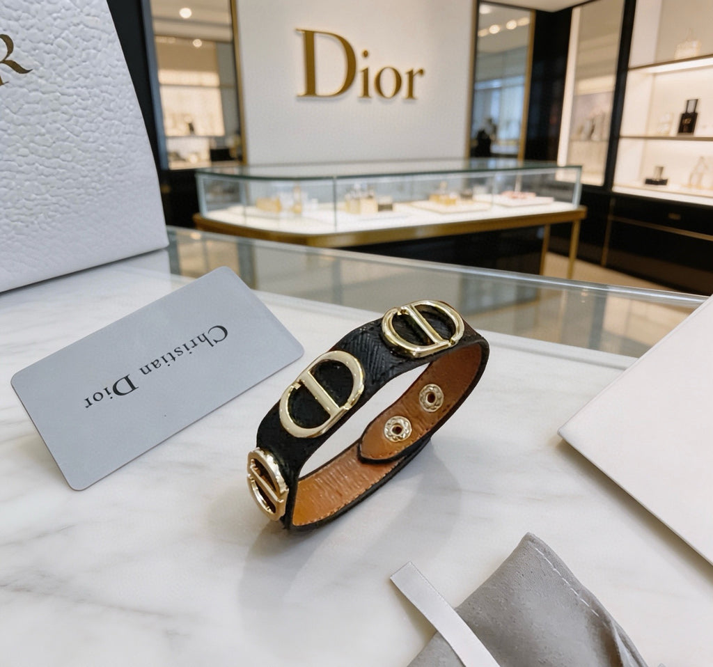 Dior Black Strap Repeating CD Bracelet - product image 5