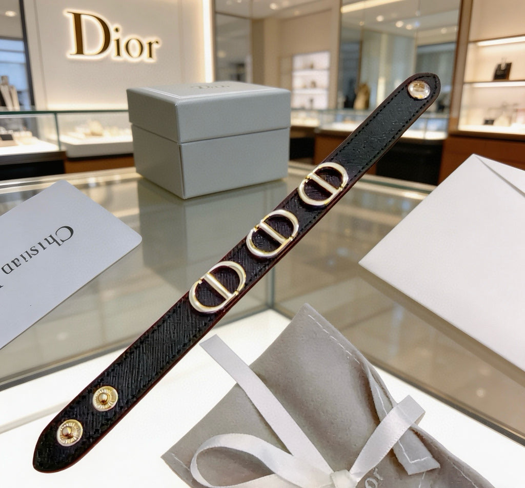 Dior Black Strap Repeating CD Bracelet - product image 8