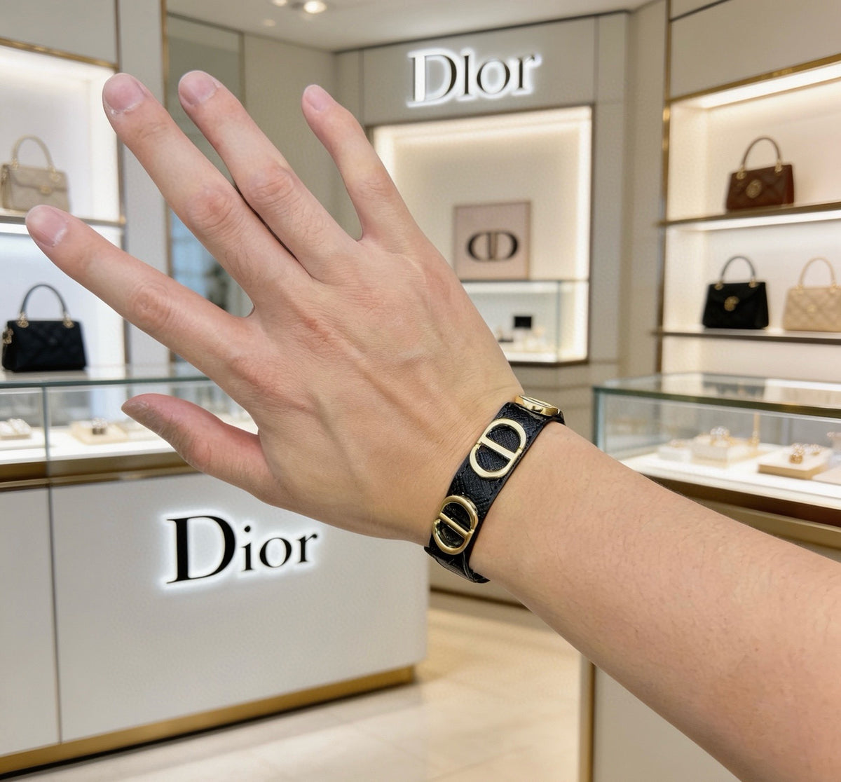 Dior Black Strap Repeating CD Bracelet - product image 6