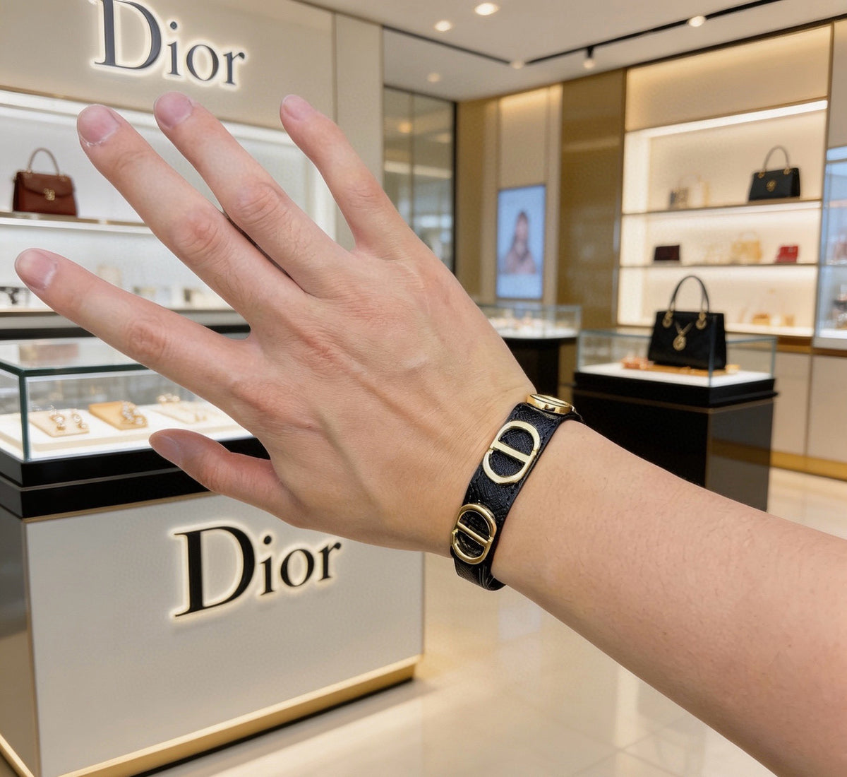 Dior Black Strap Repeating CD Bracelet - product image 3