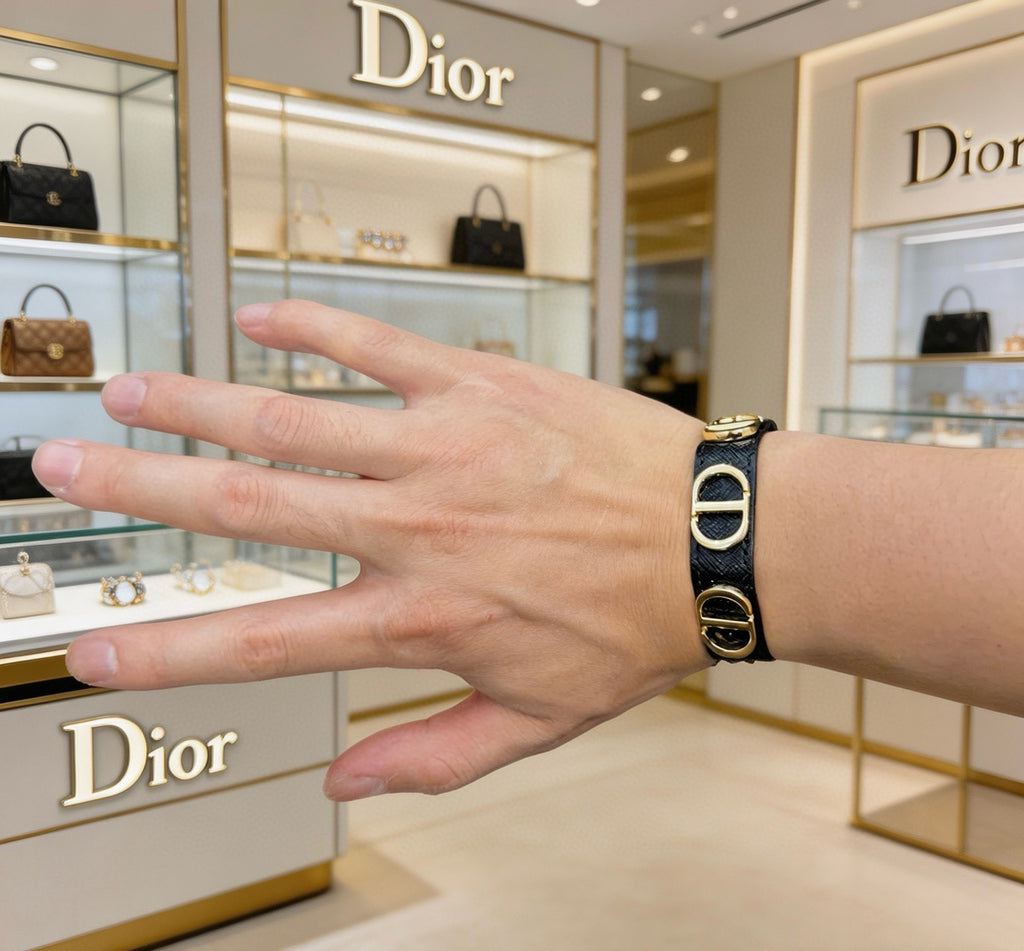 Dior Black Strap Repeating CD Bracelet - product image 9