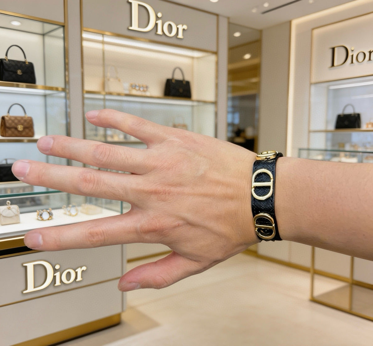 Dior Black Strap Repeating CD Bracelet - product image 9