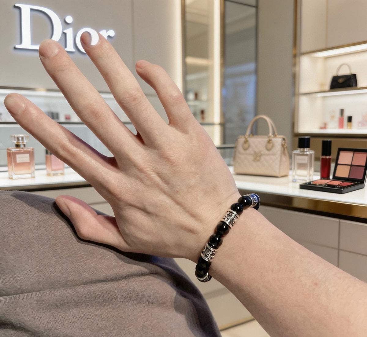 Dior Black Bead Engraved Spacer Bracelet - product image 9