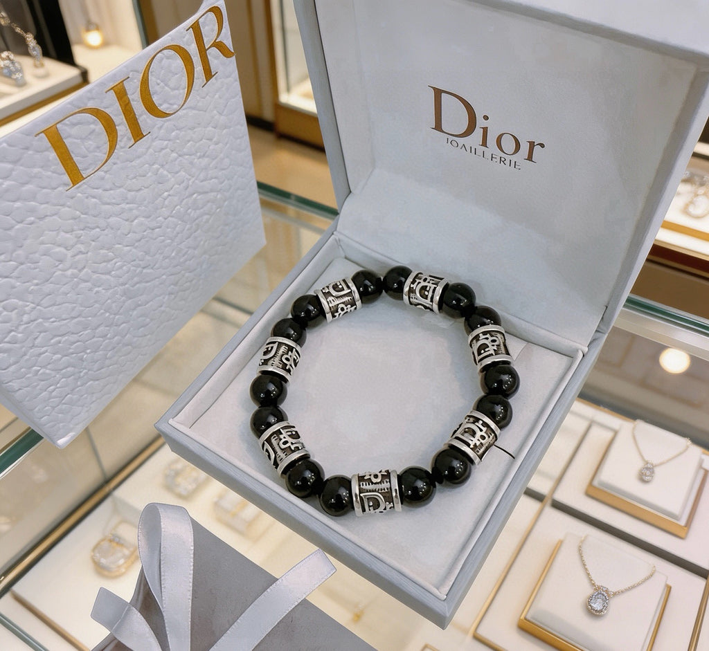 Dior Black Bead Engraved Spacer Bracelet - product image 6