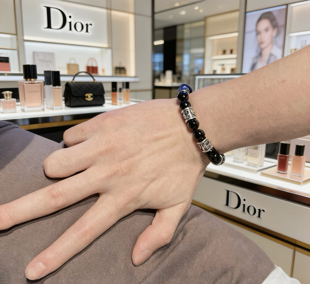 Dior Black Bead Engraved Spacer Bracelet - product image 5
