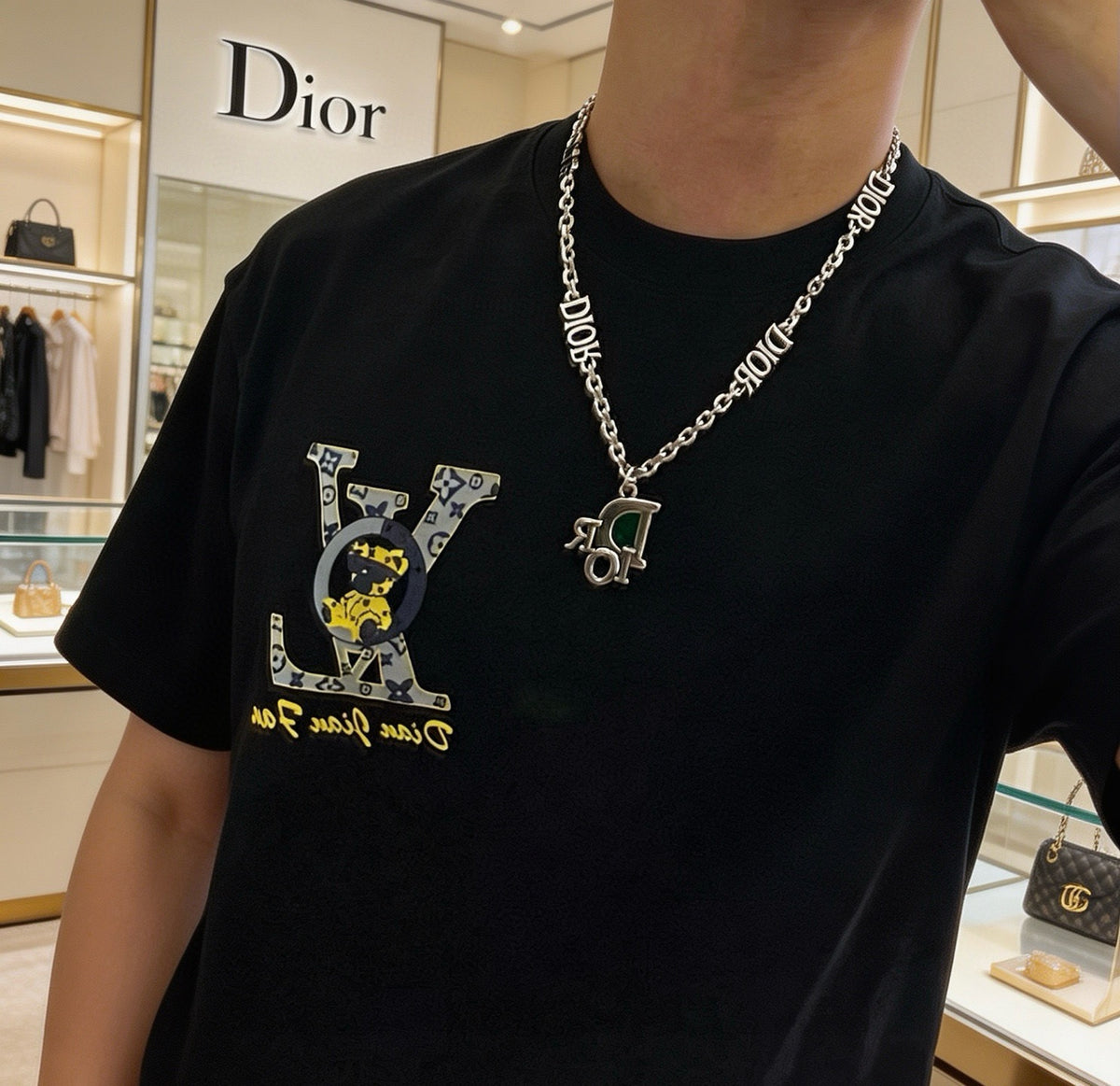 Dior Green Medallion Double-Chain Necklace - product image 7