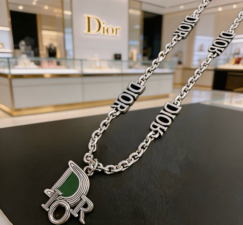Dior Green Medallion Double-Chain Necklace - product image 8