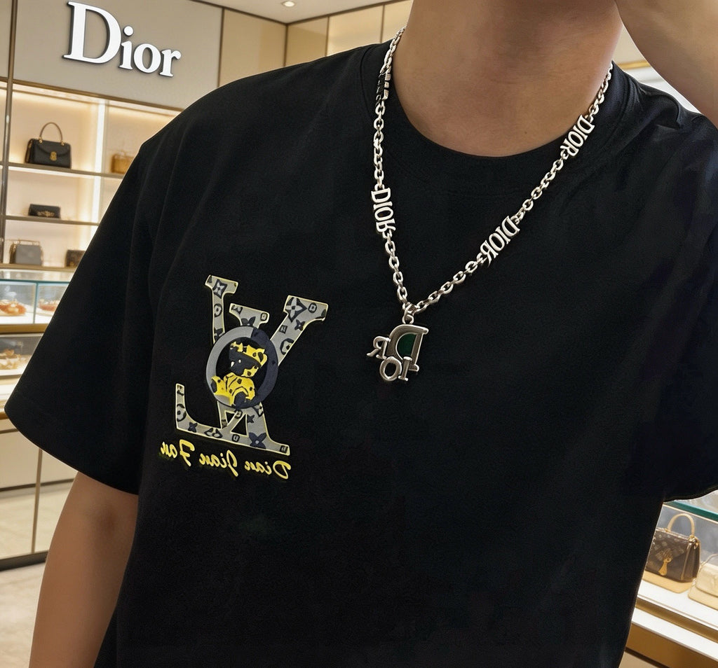 Dior Green Medallion Double-Chain Necklace - product image 4