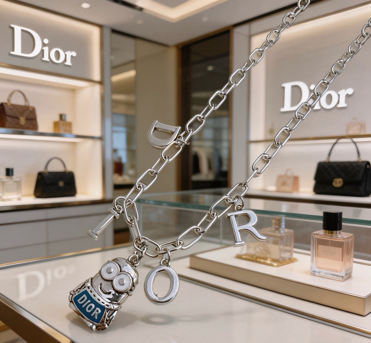 Dior Oversized Letter Charm Necklace - product image 4