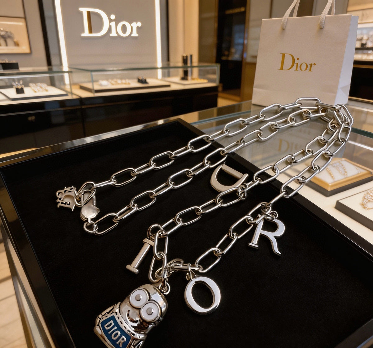 Dior Oversized Letter Charm Necklace - product image 1