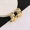 Saint Laurent Gold-Tone Monogram Huggie Hoop Earrings - album image 1