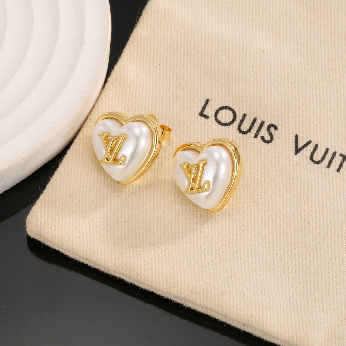 Louis Vuitton Heart LV Letter Stud Earrings - album image 3