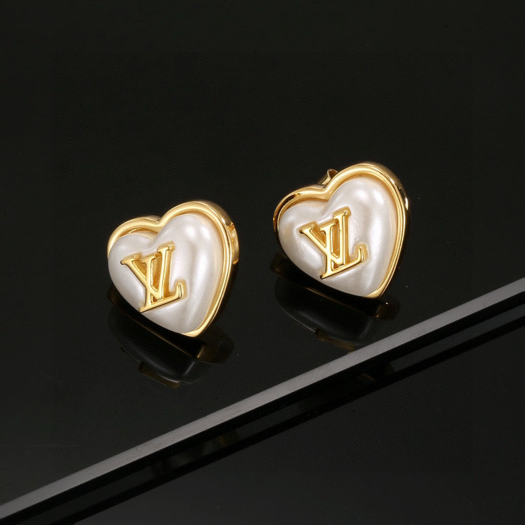 Louis Vuitton Heart LV Letter Stud Earrings - album image 2