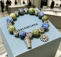 Balenciaga Green and Blue Bead Charm Bracelet - album image 1