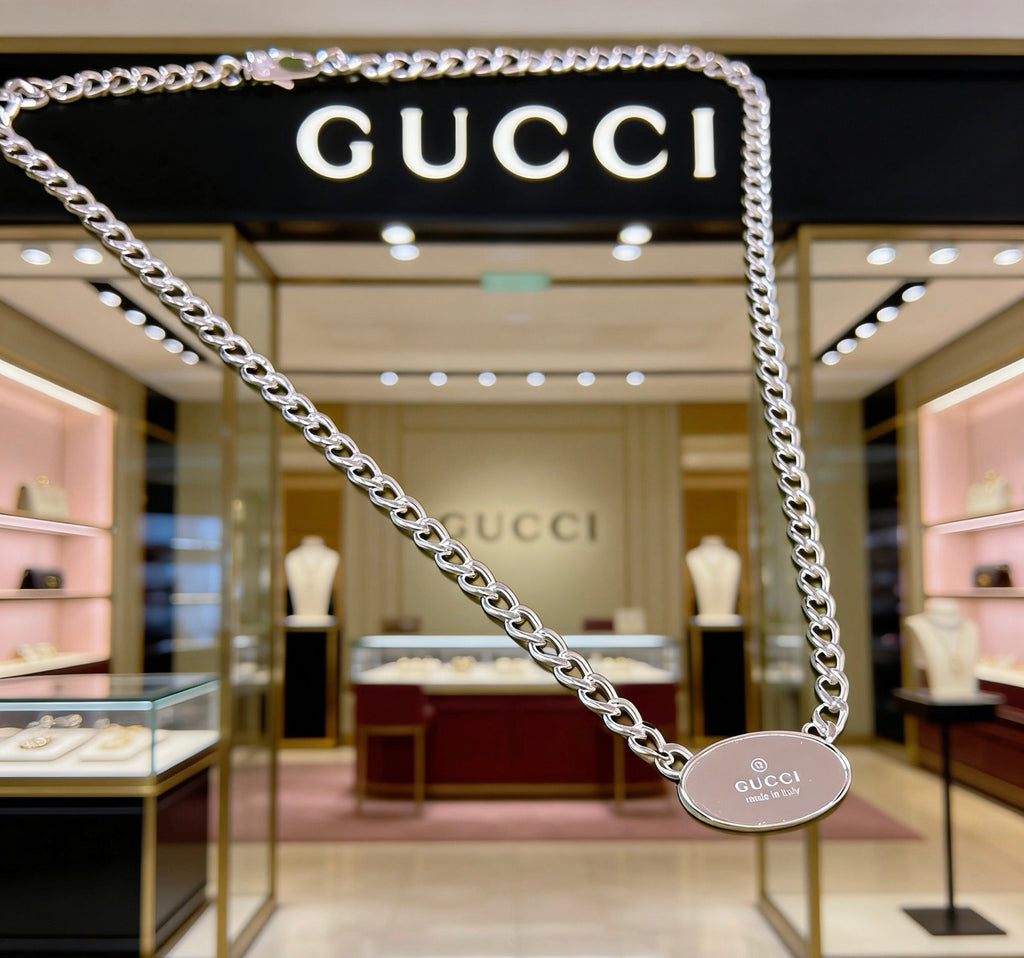 Gucci Anger Forest Interlocking G Antiqued Chain Necklace - album image 7