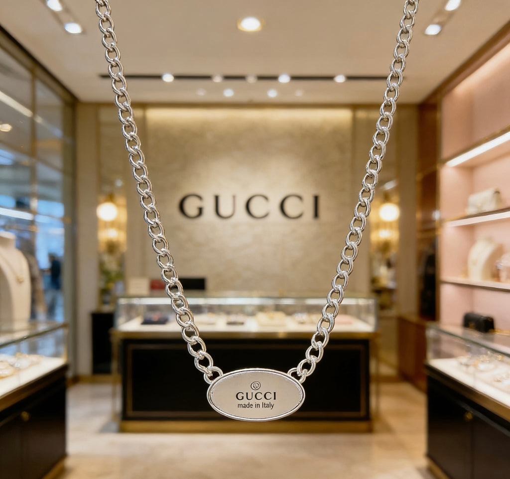 Gucci Anger Forest Interlocking G Antiqued Chain Necklace - album image 4
