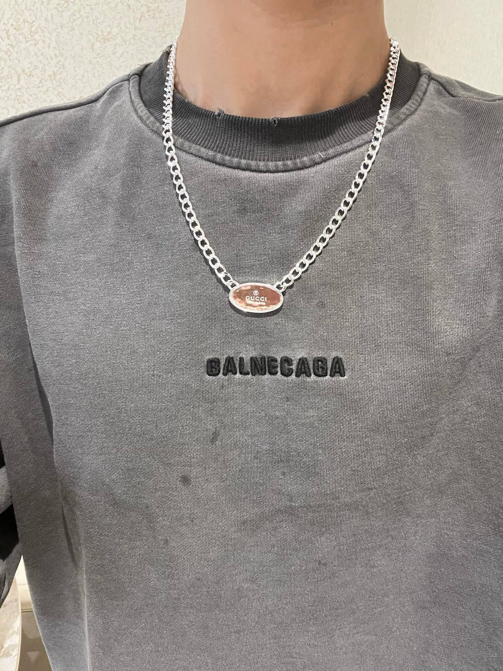 Gucci Anger Forest Interlocking G Antiqued Chain Necklace - album image 6