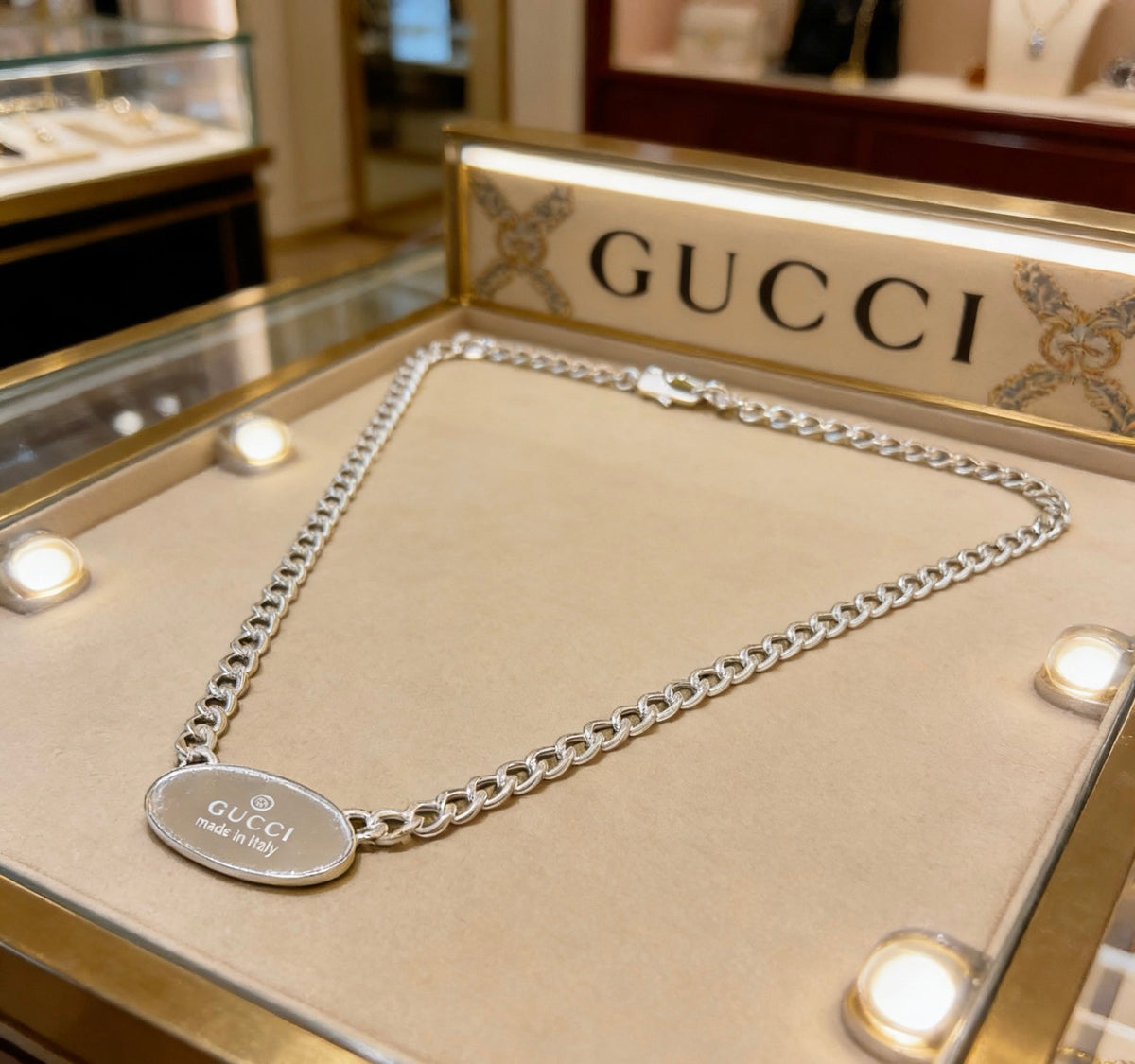 Gucci Anger Forest Interlocking G Antiqued Chain Necklace - album image 1