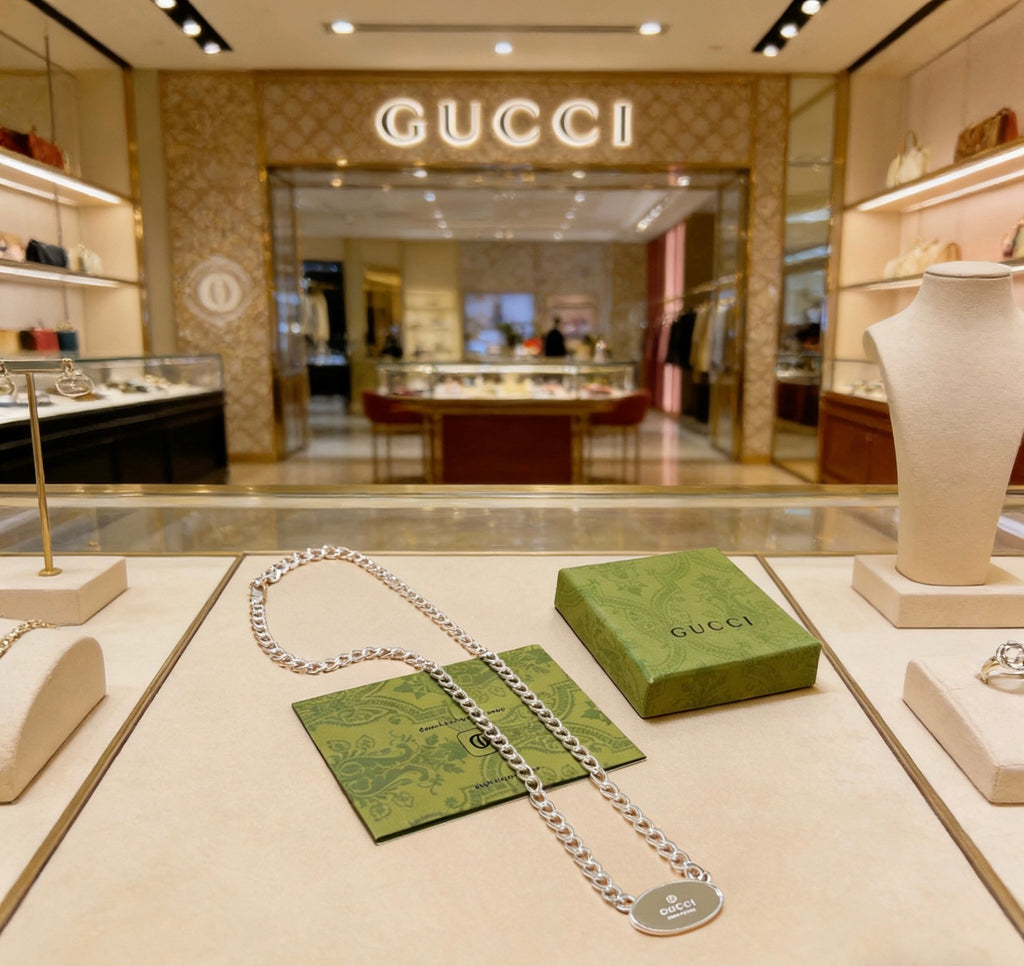 Gucci Anger Forest Interlocking G Antiqued Chain Necklace - album image 8