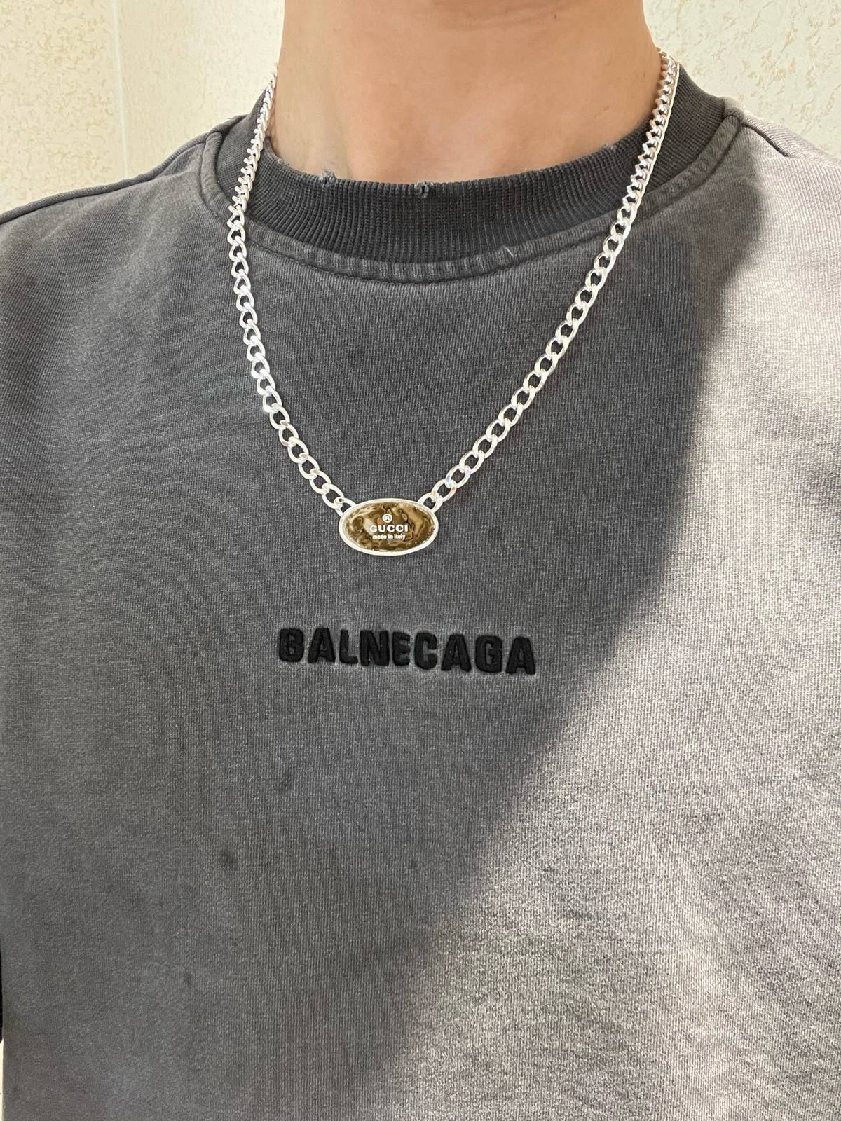 Gucci Anger Forest Interlocking G Antiqued Chain Necklace - album image 3