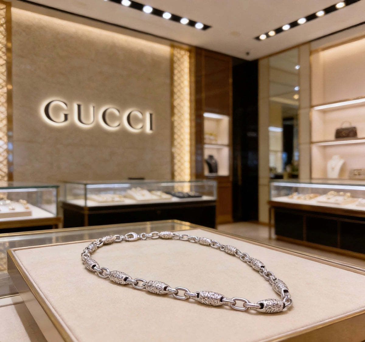 Gucci Anger Forest Interlocking G Antiqued Chain Necklace - album image 4