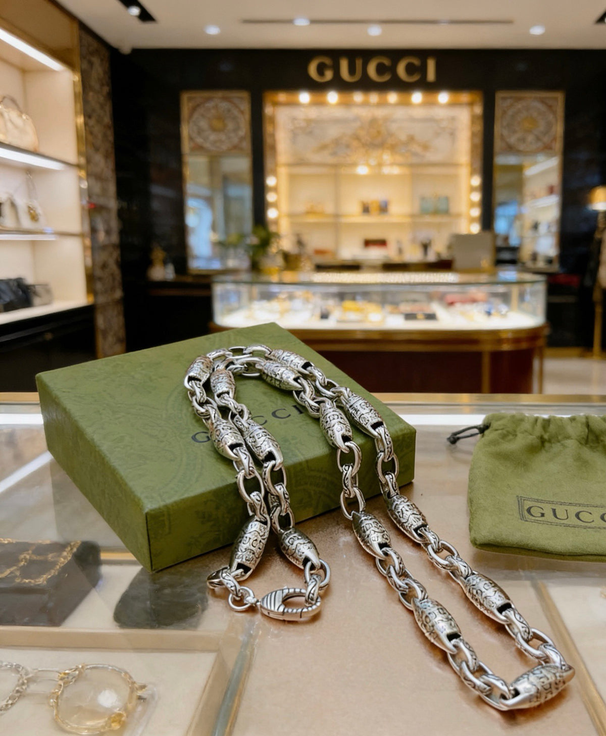 Gucci Anger Forest Interlocking G Antiqued Chain Necklace - album image 7