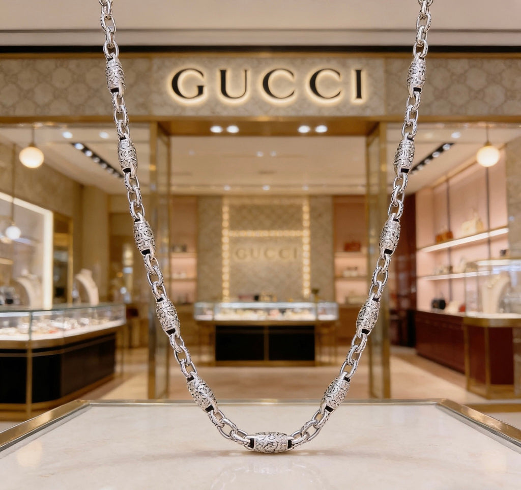 Gucci Anger Forest Interlocking G Antiqued Chain Necklace - album image 1