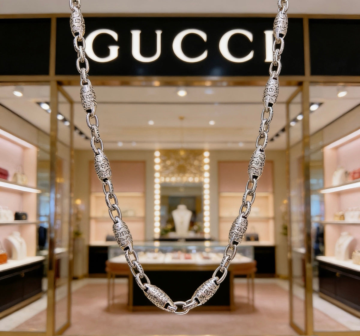 Gucci Anger Forest Interlocking G Antiqued Chain Necklace - album image 5