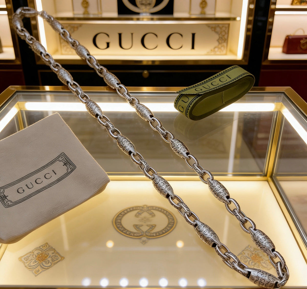 Gucci Anger Forest Interlocking G Antiqued Chain Necklace - album image 2