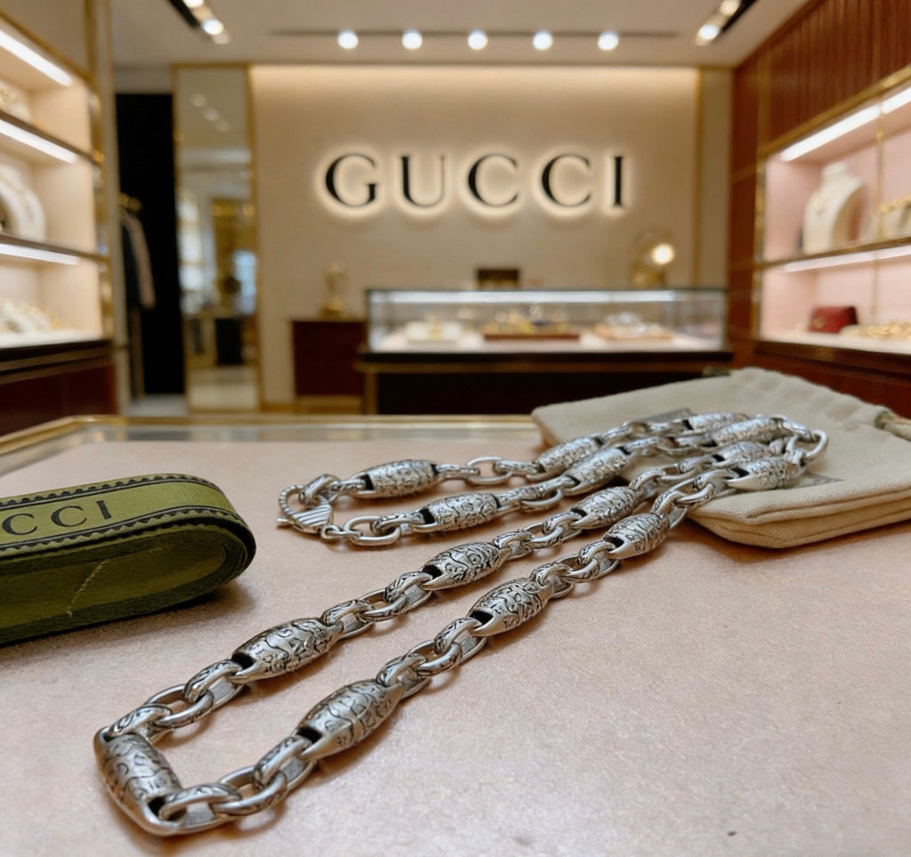 Gucci Anger Forest Interlocking G Antiqued Chain Necklace - album image 8