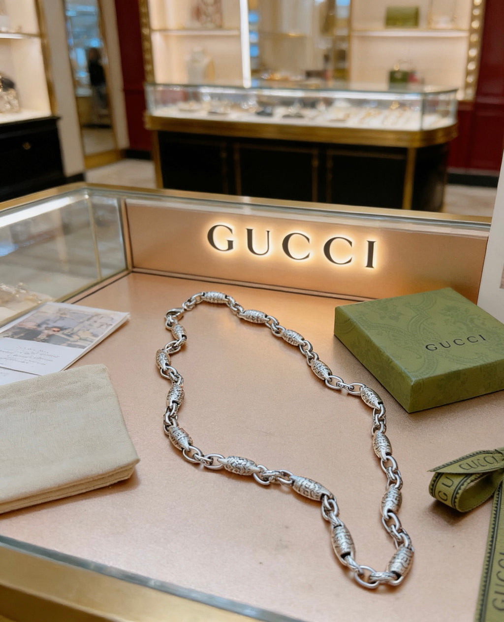 Gucci Anger Forest Interlocking G Antiqued Chain Necklace - album image 9