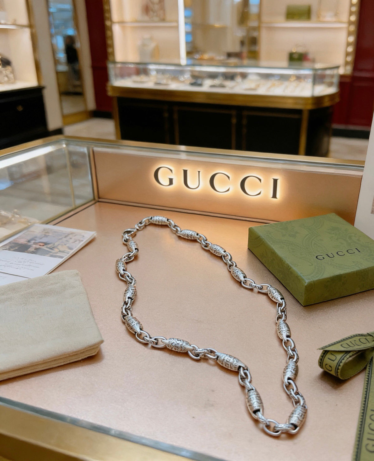 Gucci Anger Forest Interlocking G Antiqued Chain Necklace - album image 9