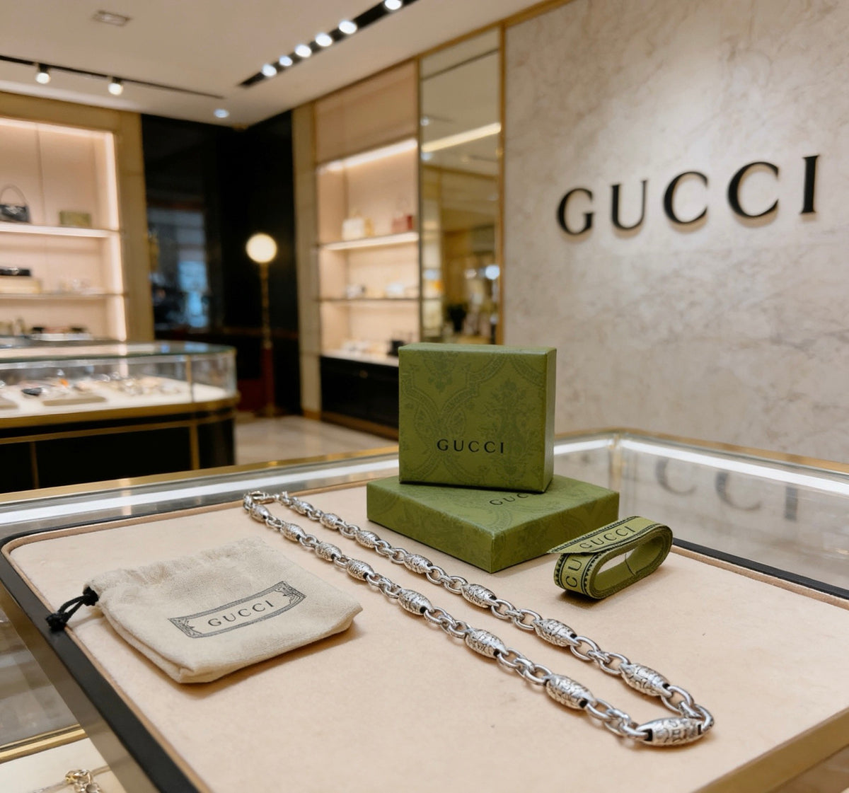 Gucci Anger Forest Interlocking G Antiqued Chain Necklace - album image 3