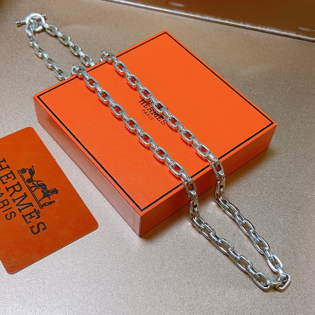 Hermès Silver-Tone Long Large Anchor-Link Necklace - album image 8