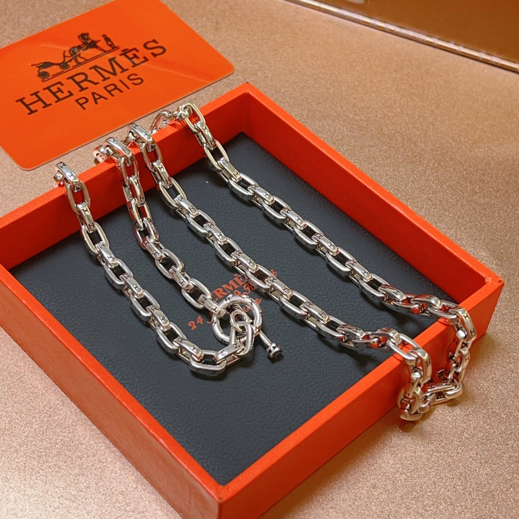Hermès Silver-Tone Long Large Anchor-Link Necklace - album image 7