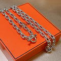 Hermès Silver-Tone Long Large Anchor-Link Necklace - album image 1