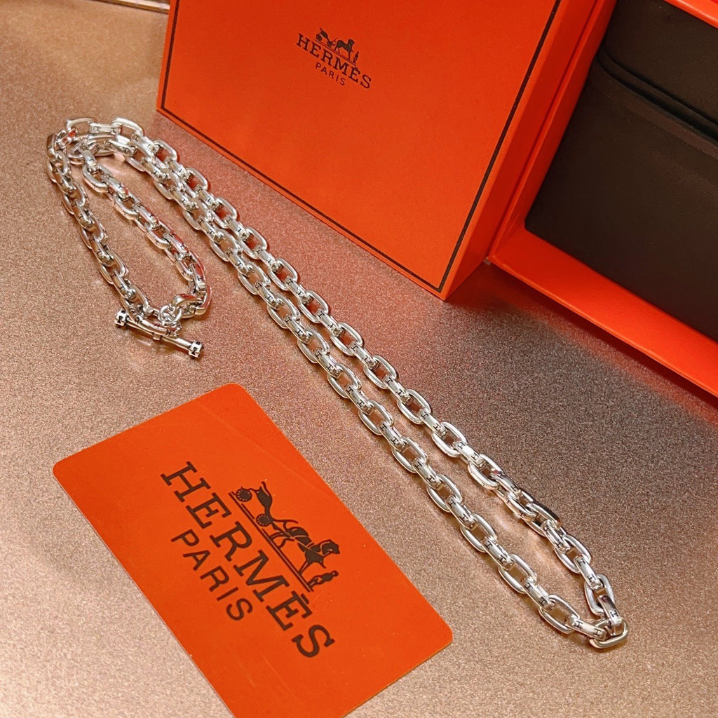 Hermès Silver-Tone Long Large Anchor-Link Necklace - album image 5